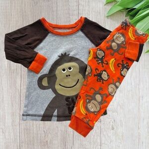Carter’s Baby Boy’s 2PC Super Comfy Sleepy Monkey Pajama Set, 12 Months